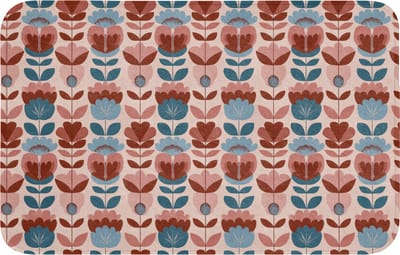Badmat 80x50 cm - Antislip - Vintage - Motief - Kleurrijk - Badmatten voor badkamer - Badkamermat - Douchemat - Badkamer mat