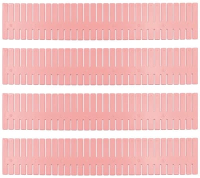 Dailygoody - Ladeverdelers - Organizers voor lades - Roze - Verstelbare ladescheiders - Ideaal voor ondergoed en sokken - 20 stuks