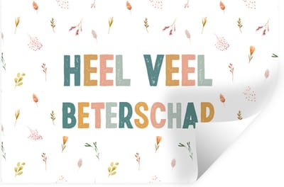 Muurstickers - Sticker Folie - Sterkte - Quotes - Bloemen - Pastel - 30x20 cm - Plakfolie - Muurstickers Kinderkamer - Zelfklevend Behang - Zelfklevend behangpapier - Stickerfolie