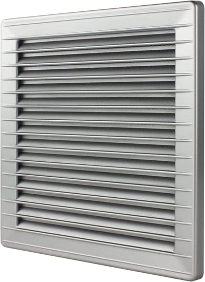 Vierkant Ventilatie Rooster Hoekig 170x170mm met Insectenbescherming Zilver