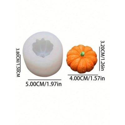 Moules en Silicone pour Fabrication de Bougeoirs Citrouille, Moules en Silicone Feuille d'Érable, Moules en Silicone Citrouille 3D pour Coulée Résine Époxy Thanksgiving Small Pumpkin blanc