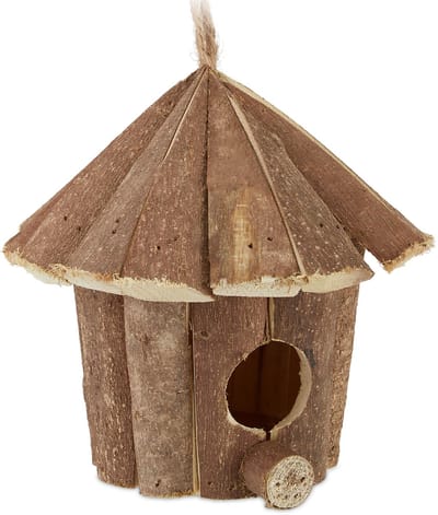 Relaxdays decoratie vogelhuisje - hout - vogelhuis- nestkast - houten huisje - voor tuin