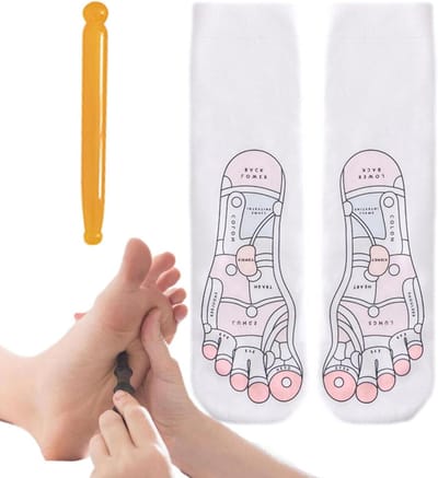 Voetmassage Sokken - Ontspannende Sokken - Voetcomfort Verbeteren - Ingebouwde Puntsgrafiek - 30 cm - Grijs