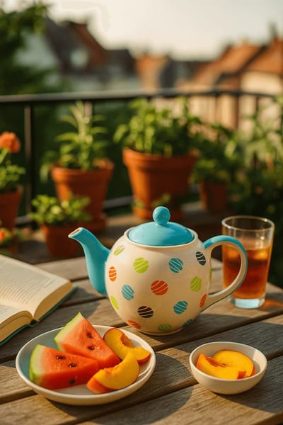 Theepot “Brisa” – 1000 ml – Handgemaakt & Handgeschilderd – Keramiek – Uniek design