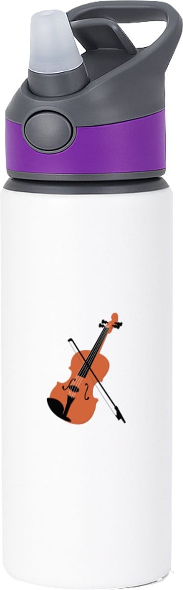 Hacebo® - Viool waterfles met rietje paars - Muziek - Violisten - Instrument - snaarinstrument - muzikanten - water fles - 650ML