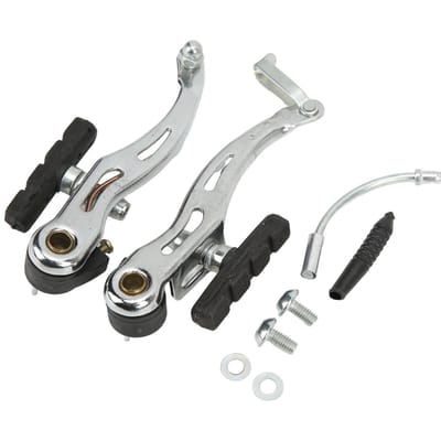 1 Paar Fietsremset Universele Handrem Gelegeerd Staal voor Mountainbike Vouwfiets white