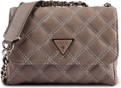 GUESS schoudertas Giully II Mini 2 Compartment Convertible Flap Pale Mocha Taupe