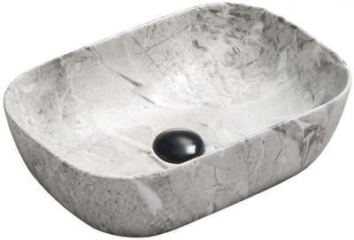 Mexen Rita opzetwastafel 45 x 32 cm, grijze steen - 21084598