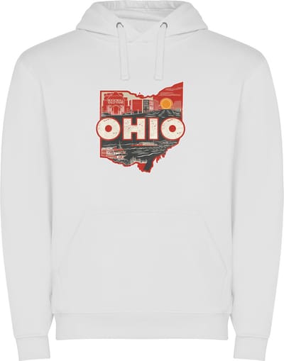 Witte Wanna have hoodie voor de echte Amerika liefhebber USA Amerikaanse / Verenigde Staten de staat Ohio Print Full Color Color merk Roly maat S