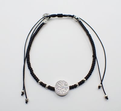 Colure® armband Miyuki matzwart met symbool Tree of Life - Levensboom