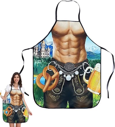 Barbecue schort voor feestelijke gelegenheden met motief, XL formaat, ideaal voor mannen en koken