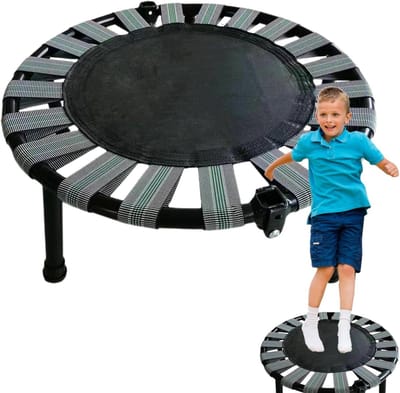 Mini trampoline - Springbed fitness - Thuis oefeningen - Inklapbaar ontwerp - 499 x 263 cm - Grijs