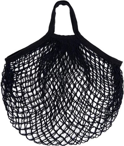 Nettas - zwarte boodschappen tas - net - katoen - zwart - black - herbruikbaar - eco - fruittas - mesh