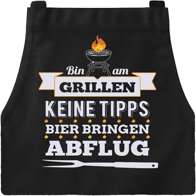 Thijox - Barbecueschort voor Mannen - Persoonlijk Grillen Cadeau - Grappig BBQ Schort - Keukenschort Zwart - 95cm x 72cm - Ideaal voor Tuin, Feest, Ca