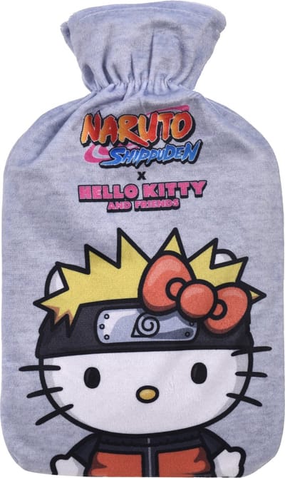 Hello Kitty Naruto Warmwaterkruik - Met Hoes - Grijs - 1 Liter - Tot 6 uur