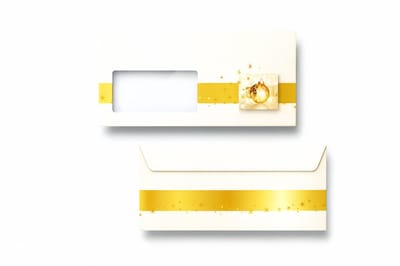 Sigel Golden Times Kerstenvelop - Gestanst Venster - 50 stuks
