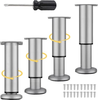 Set van 4 Verstelbare Meubelpoten - In Hoogte Verstelbaar 18-30 cm - Sterk en Eenvoudig te Monteren