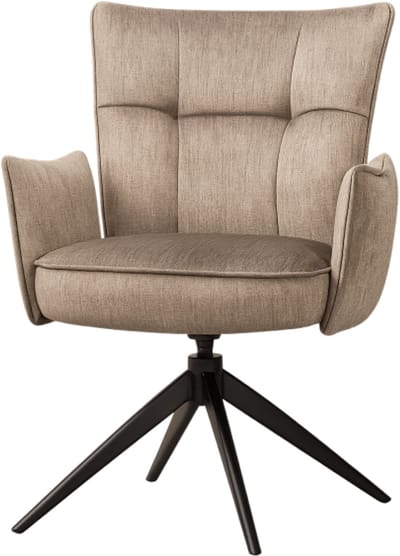 Eetkamerstoel Marit draaibaar - stof Voss Beige - eetkamerstoelen set van 2