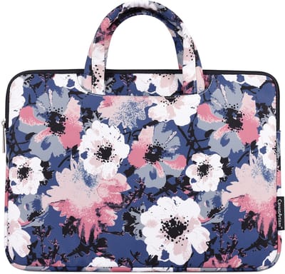 Laptophoes 13 Inch HV – Laptop Sleeve met Handvat – Indigo Flower