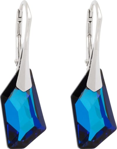 DBD - Zilveren Oorbellen - Swarovski Kristal Elements - Asymmeterisch - Zilver - 24MM - Anti Allergisch