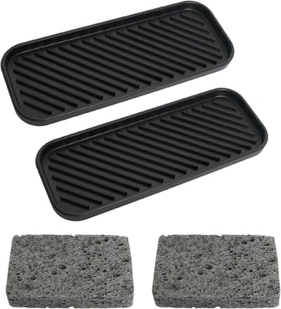 Praktische 2-delige Afwas Organizer met 2 Sponsen en Antislip Gootsteenmat voor Keuken en Badkamer, Ideaal voor Opberging en Schoonmaak