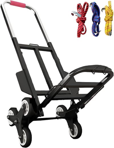 Vouwwagen - Steekwagen Transportkar - Goederen Verplaatsen - 6 Rubberen Wielen - 150 kg - Zwart