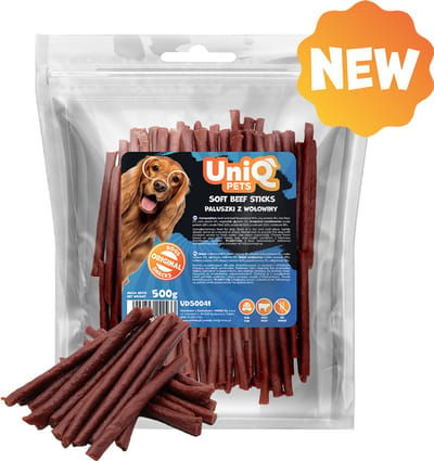 UniQ PETS Zachte 100% Rund Sticks - 500g - Hondensnacks - Hondensnoepjes - Puppy snoepjes - Beloningssnoepjes - Kauwsticks - Training - Hond