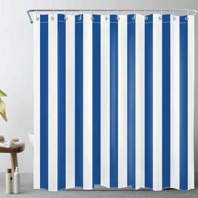 Ibenzoa® Stijlvolle waterafstotende douchegordijn met geometrisch patroon en haken