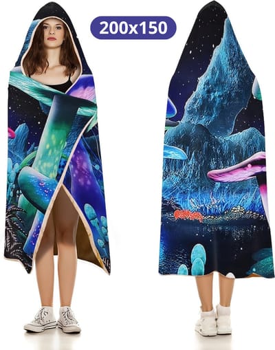 Bovista Plaid - Hoodie Deken Met Mouwen - Onesie - Fleece Blanket - Knuffeldeken - Dames - Heren - Kinderen - Galaxy - 200x150cm
