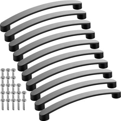 SOTECH 10 stuks meubelgrepen BLACKLINE VI BA 160 mm mat zwart (lengte 178 mm, breedte 19 mm, hoogte 25 mm) aluminium vitrinegrepen