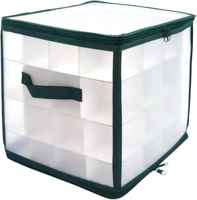 Kerst Opbergdoos - Kerstdecoratie Tas - Opbergen Sieraden - Aparte Vakken - 30x30x30cm - Groen