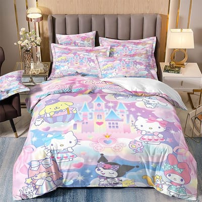 Leuke Cinnamoroll beddengoedsets: dekbedovertrek, kussensloop, 2-3-delige sets, ideaal als cadeau voor tieners en kinderen. US Queen 228x228cm