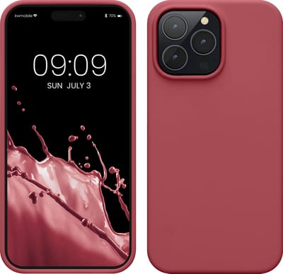 kwmobile telefoonhoesje geschikt voor Apple iPhone 14 Pro Max - Hoesje met siliconen coating - Smartphone case in donkerroze