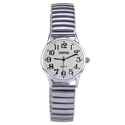 Fako Bijoux® - Horloge - Rekband - Rond - 27mm - Zilverkleurig