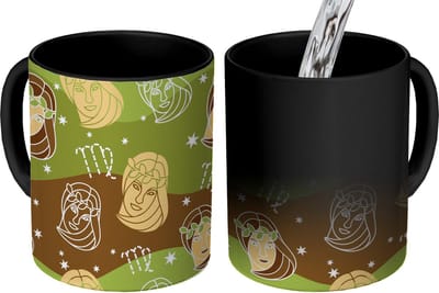 Magische Mok - Foto op Warmte Mokken - Koffiemok - Virgo - Zodiac - Patroon - Magic Mok - Beker - 350 ML - Theemok
