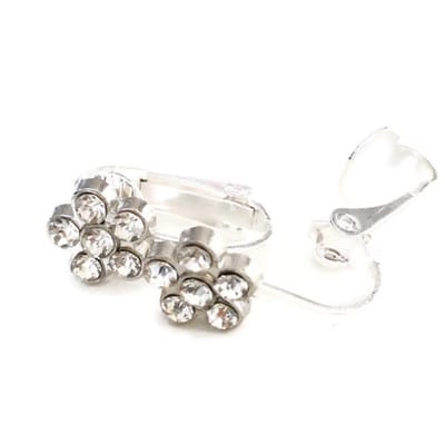 Clip Oorbellen Kinderen - Oorclips - Bloem - Glitters - Transparant - Kleurloos - Knopje - MNQ bijoux