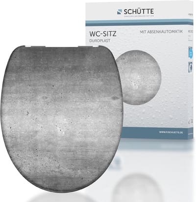 Toiletbril Duroplast - WC-bril met deksel - Comfortabel zitten - Softclose mechanisme - Universeel ovaal - Industrieel grijs