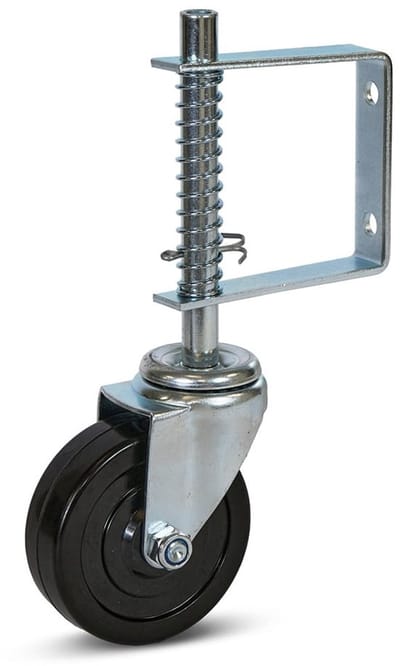 Meso hekwiel – 100 mm – 80 kg – rubber wiel – verzinkt staal – voor tuinhek