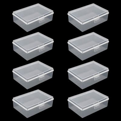 carmdering - Speelkaartdoos - Kaartopbergdoos - Plastic Opbergbox - Kristalhelder Zicht - Veilige Snapsluiting - Polypropyleen - Stapelbaar Ontwerp - Ruimtebesparende Organisatie - 8 Stuks