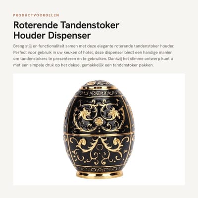 Dailygoods- Tandenstokerhouder 3D Gesneden - Handgeschilderd Houtsnijwerk - Hygiënisch Ontwerp - Hoogwaardig PP-Kunststof - Elegante Decoratie - Geschikt voor Thuis/Hotel - Tandenstokerdispenser