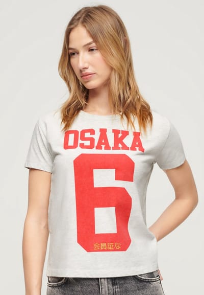 Superdry - Aansluitend Osaka T-shirt met grafische print - Dames - T-shirts