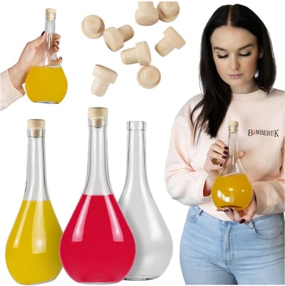 Bimberek - Lezka Flessen - 500ml - Glas - Set van 5