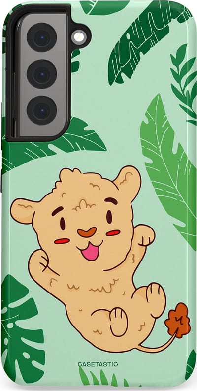 Casetastic Hoesje Geschikt voor Samsung S22 - Stijlvolle Beschermende Duo-layer Case - Leeuwenhartje
