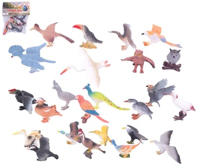 PIA Soft Toys - Vogels Speelfiguren in Zak - 8 Stuks - 5–10 cm