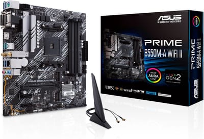 ASUS PRIME B550M-A WIFI II Moederbord - AMD B550 - AMD AM4 - DDR4 RAM - Micro-ATX