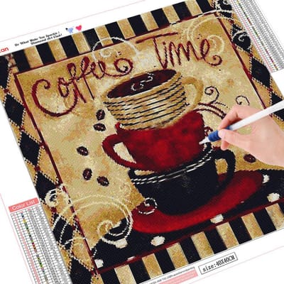 Diamant Schilderij Volledige Koffie Diamant Borduurwerk Volledig Beeldscherm 5d Kralenwerk Diamant 30x30 brown