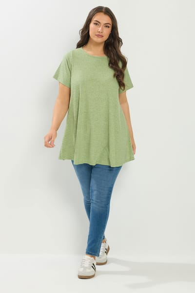 Yours Groene Zachte Swing Top Size 44