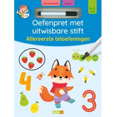 Oefenpret met uitwisbare stift - Allereerste teloefeningen (4-5 j.) Kleurboeken Voorleesboeken