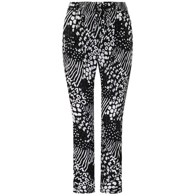 Vans Off The Wall Stretch Taille Bedrukte Zwart/Wit Dames Broek V1Z3BLK