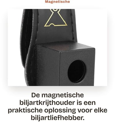 Dailygoods- Biljartkrijthouder Magnetisch - Premium Leer - Compact Ontwerp - Draagbaar - Stevig Stiksel - Handig in Gebruik - Krijthouder
